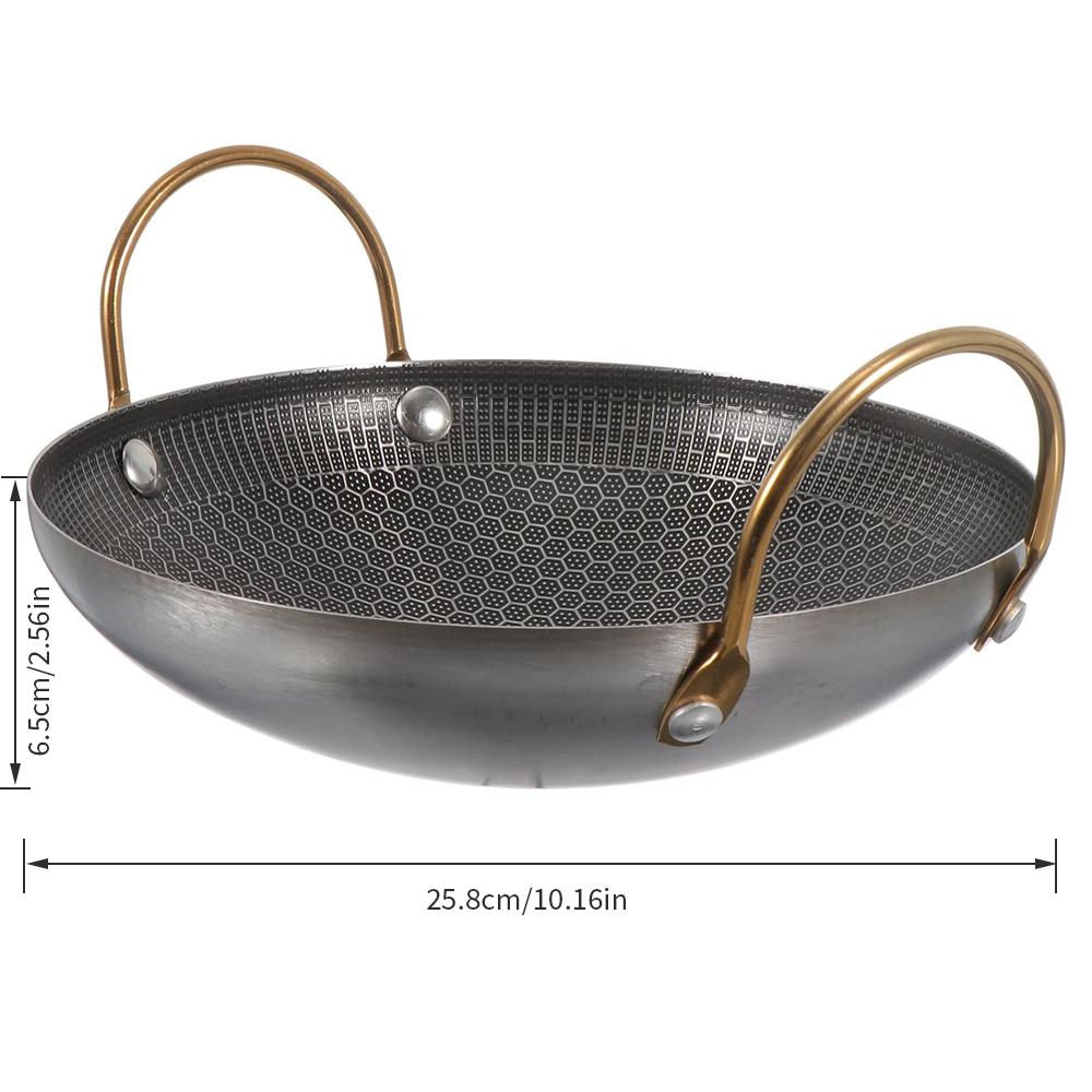 1pc thick non stick pot, dry pot, commercial double ear bar tripod, honeycomb pot, coated dry pot, small hot pot, to be shipped