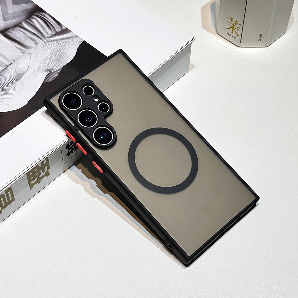 

Чехол для телефона Skin Feel Matte Magnetic для iPhone XR 6 7 11 12 13 14 15 16 Samsung S20FE S21 S22 S23 S24 S25, жесткий чехол из ПК iPhone 16 чёрный