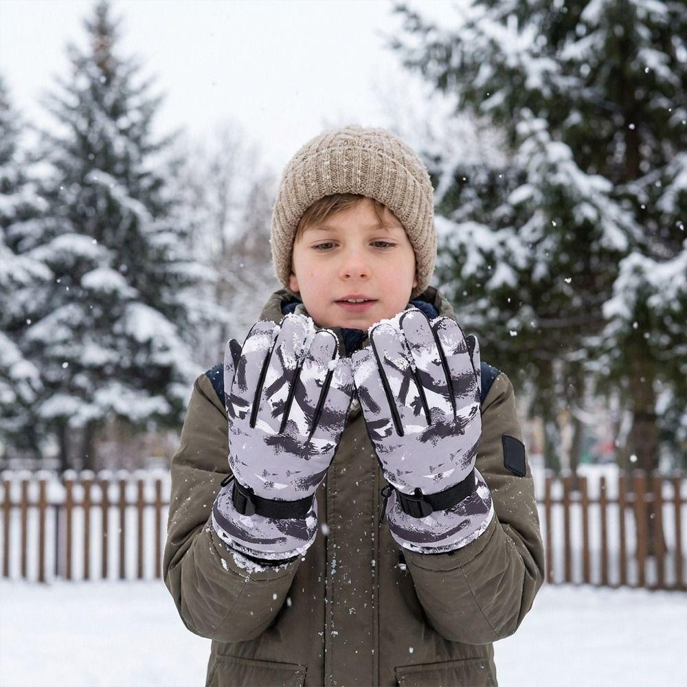 Warm Children Ski Gloves Waterproof Kids Winter Mittens Cute Snow Gloves  Snow Snowboard