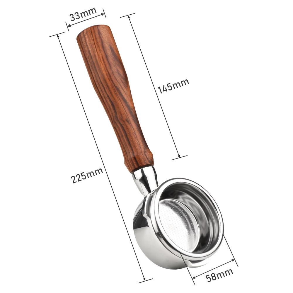 

58 мм 3 ушка из нержавеющей стали бездонный голый портафильтр деревянная ручка для кофе чашка фильтр корзина замена для Barsetto BA101