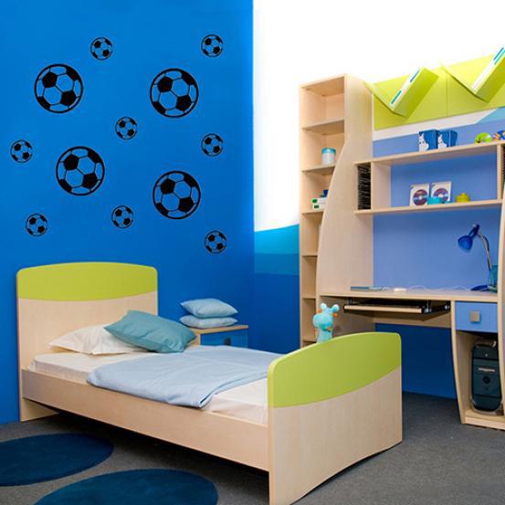 12Pcs/Set Football Soccer PVC Wall Art Sticker Decal Boys Bedroom Home Decor ADM