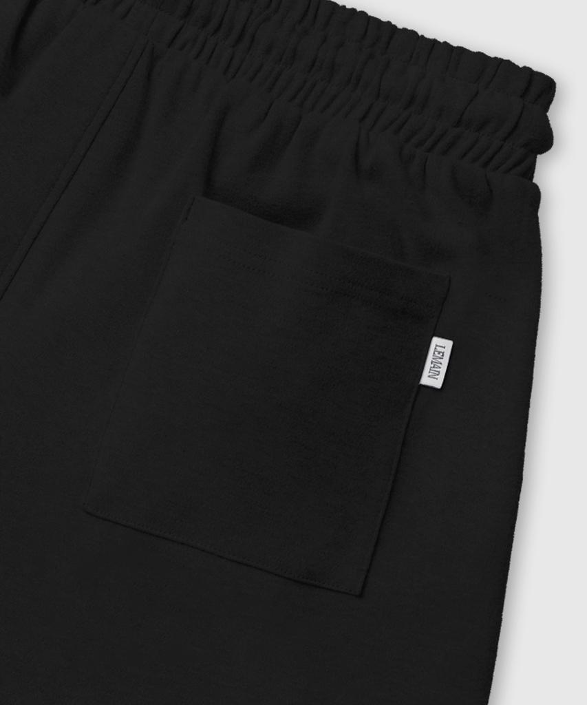 LEMAIN SECOND One-Pleat Wide Cargo Sweatpants [Black]