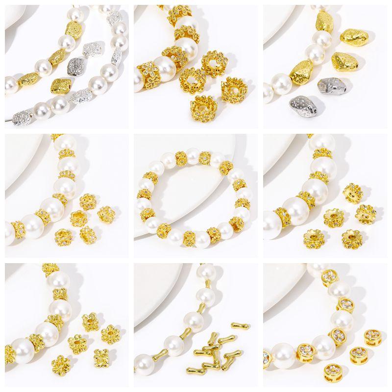 14K Gold Plated Brass Metal Seed Beads 2.5mm/3mm/4mm Round Smooth Spacer Beads For Bracelet Necklace DIY Jewelry Fittings