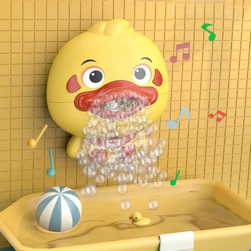 Anatra a Bolle Giocattolo da Bagno per Bambini Divertente Generatore di Bolle da Bagno per Bambini Piccoli Piscina Nuoto Vasca da Bagno Macchina Sapone Giocattoli da Bagno per Bambini Bambini