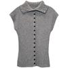 Korean Dongdaemun New Arrival: Feminine High-Neck Sleeveless Knitted T-Shirt
