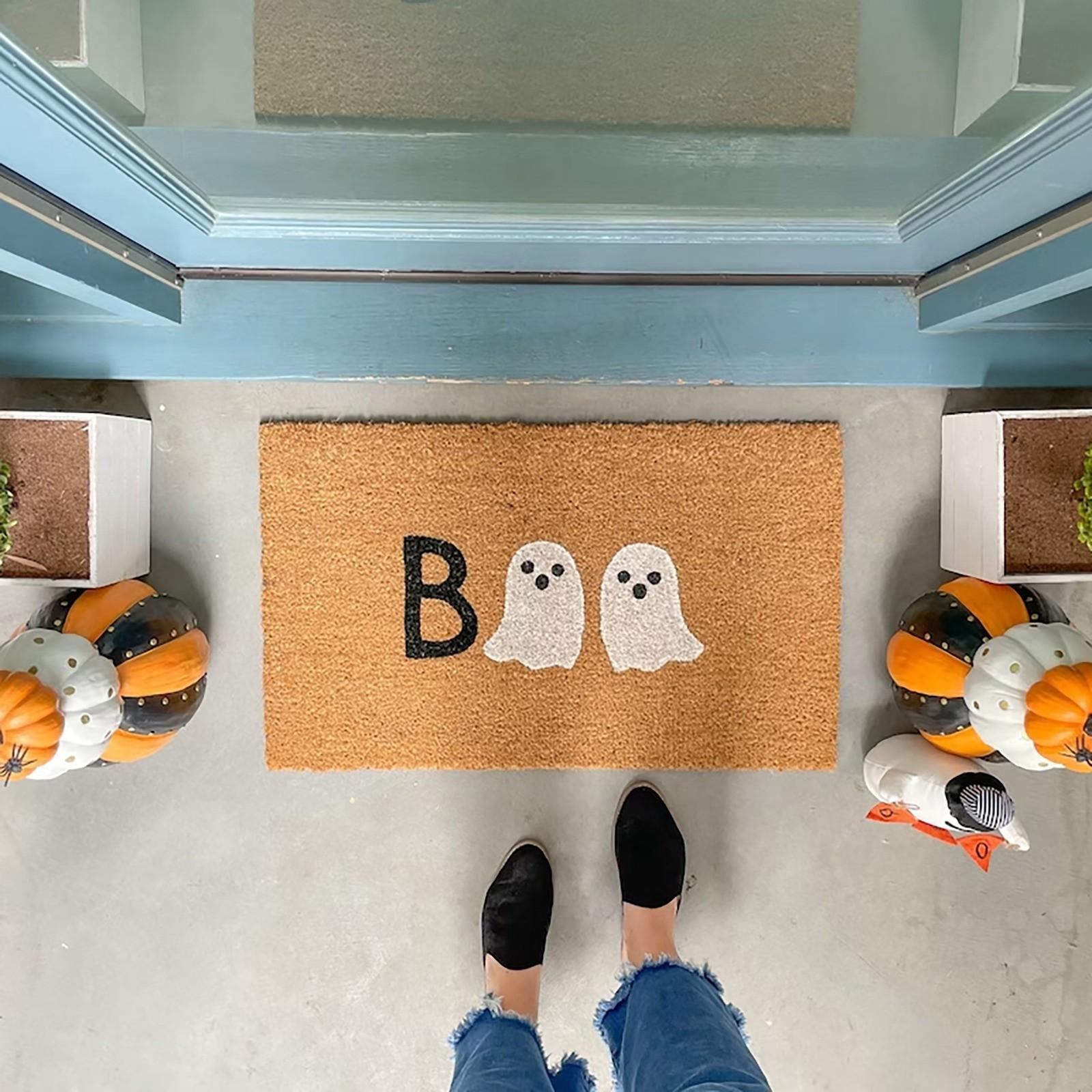 

Коврик Хэллоуин Маленький Призрак Декоративный Коврик для Двери Забавный Коврик для Двери Страшный Нескользящий Ковер для Пола Ковер для Входа в Дом A хаки