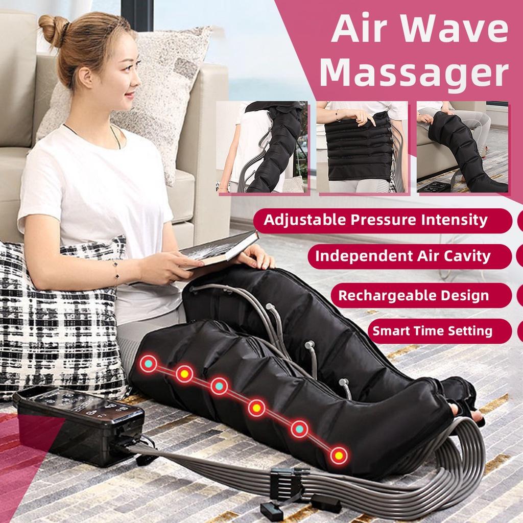AC220V Electric Air Compression Massager 6 Air Bags Waist Leg Pump Wraps Foot Ankles Calf Massage Presoterapia Pain Relaxation