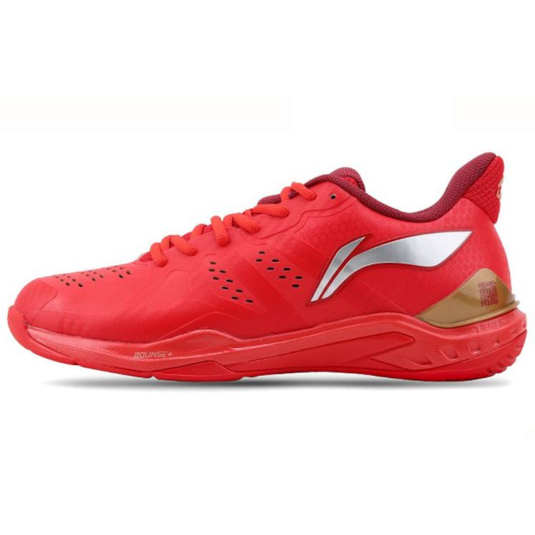 

New LiNing Cloud Thunder Cushioned Slip Resistant Abrasion Resistant Breathable Low Top Badminton Shoes Men s Red AYAR033-1 41