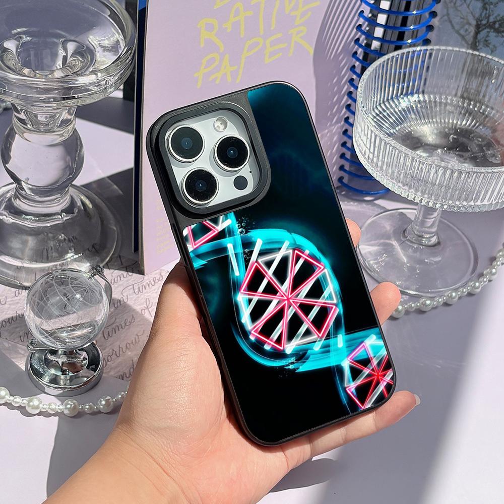Classic Evil Umbrella cool pattern design Phone Case for iPhone 17 16 15 14 13 12 Pro Max Sheepskin Silver-edged protective case