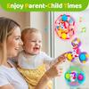 Spinners for Babies Suction Cup Spinner Toy Rotating Crystal Bell Unicorn Bath Toy Silicone Bubbles 1 Years