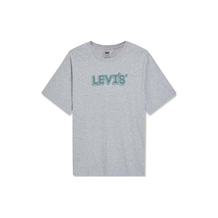 

Пуловер Levis с принтом букв, круглым вырезом и короткими рукавами, мужская футболка, серая 16143-1345 M