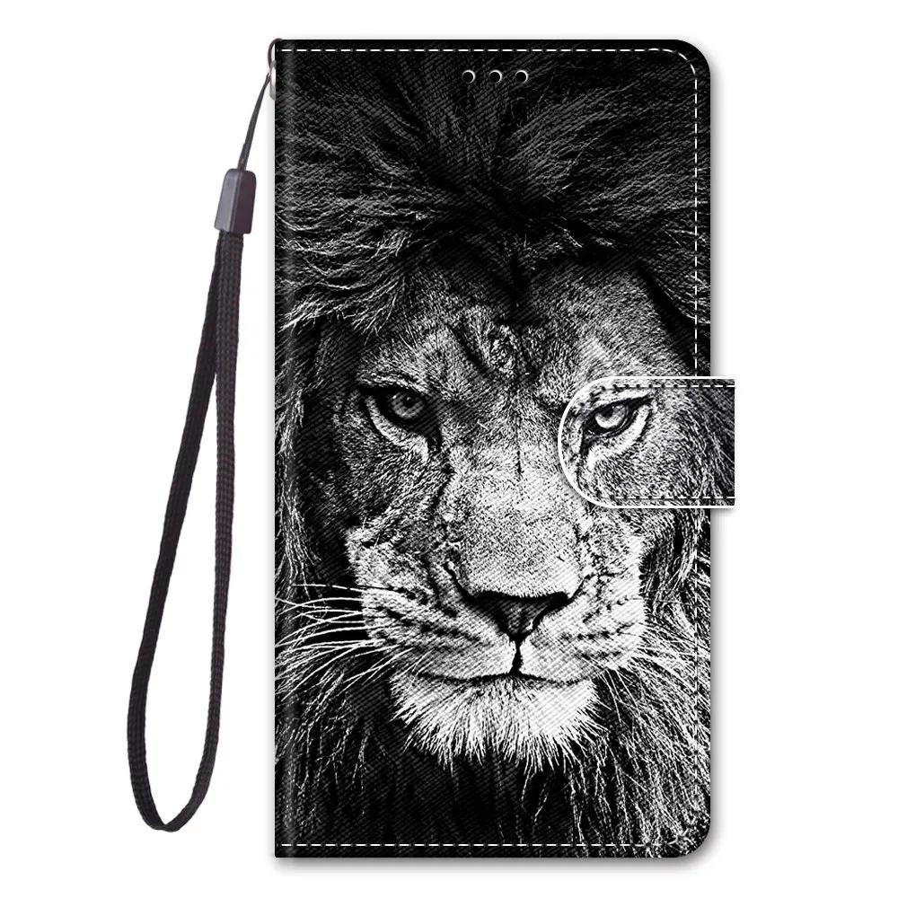 Lovely Cat Wolf Pattern Wallet Flip Cases For iPhone 15 Pro Max 14 Plus 13 12 11 Pro Max Card Holder Stand Phone Book Cover
