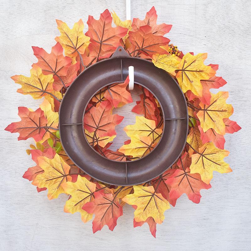 Fall Wreaths for Front Door Maple Leaf Pine Cone Berry Autumn Harvest Wreath Christmas Halloween Decoration Artificial Wreath