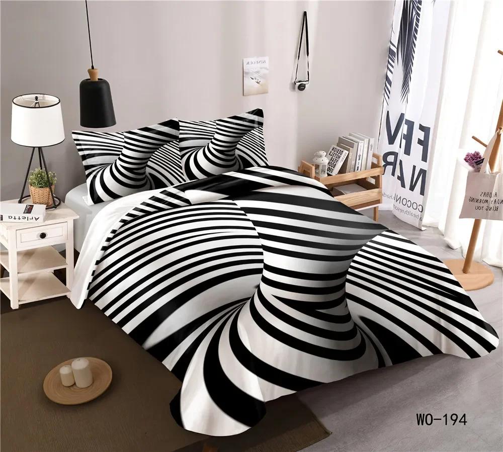 3D Geometric Duvet Cover King/Queen SizeThree-dimensional Bedding Stereoscopic Dense Cuboid Abstract Art Polyester Quilt Cover