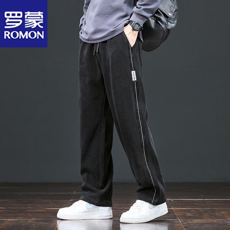 

ROMON Men s Spring Autumn Straight-Leg Casual Pants 4XL