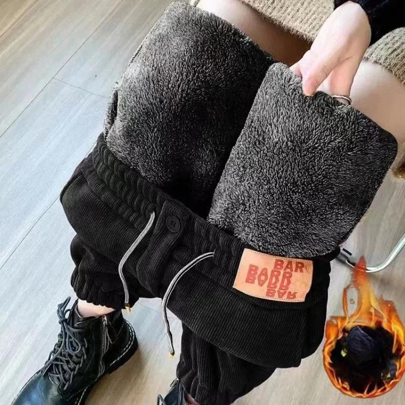 Thick Women's Plush Pants Winter New Loose Versatile Extra Thick Warm Pants Extra Thick Lamb Fleece Women's Harlan Pants