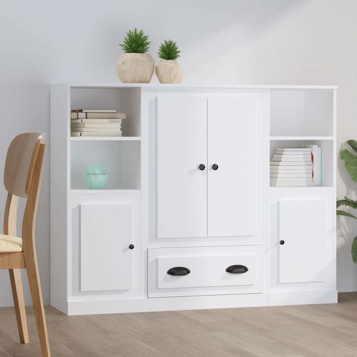 Dressoirs & buffetkasten - Maison Exclusive - 3 pièces - Blanc - Bois d'ingénierie durable