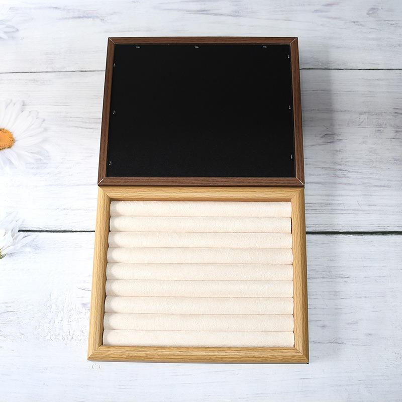 Solid Wood Ring Storage Tray Walnut Wood Counter Ring and Earring Display Tray Shop Home Bracelet Earring Display Pallet