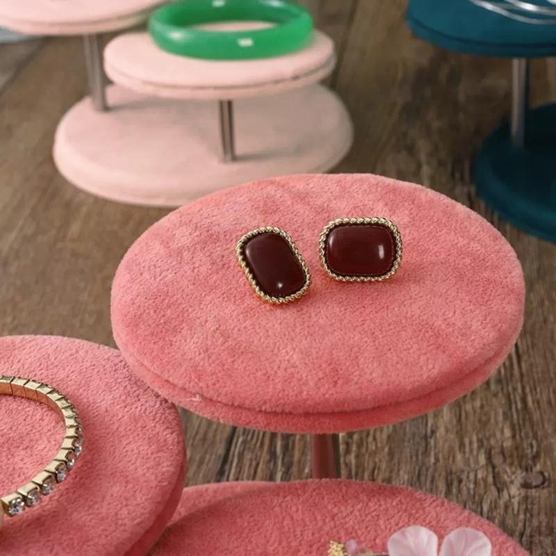 Elegant Jewelry Organizer Showcasing Accessories Fabric Material Rings Display Stand Great for Jewelers and Enthusiasts