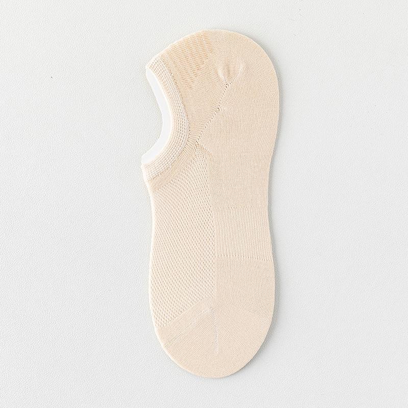 Female Summer Thin Style Pure Cotton Mesh Boneless Heel Shallow Mouth Invisible Socks