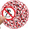 62 Kusů Zábavných Varovných Samolepek na Zavazadla, Notebooky, Kytary, Skateboardy a Voděodolné PVC Graffiti Samolepky