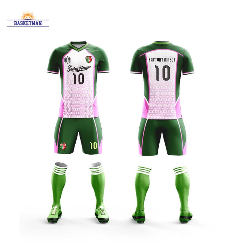 High-Quality Custom Football Jersey Uniforms Sets Factory Direct Supply for Team Custom Soccer Wear OEM/ODM Service Shorts&Xs зелёный