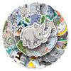 50 Rhinoceros Luggage Stickers: Waterproof Graffiti Decals for Scooters, Computers, Tablets, and Water Cups