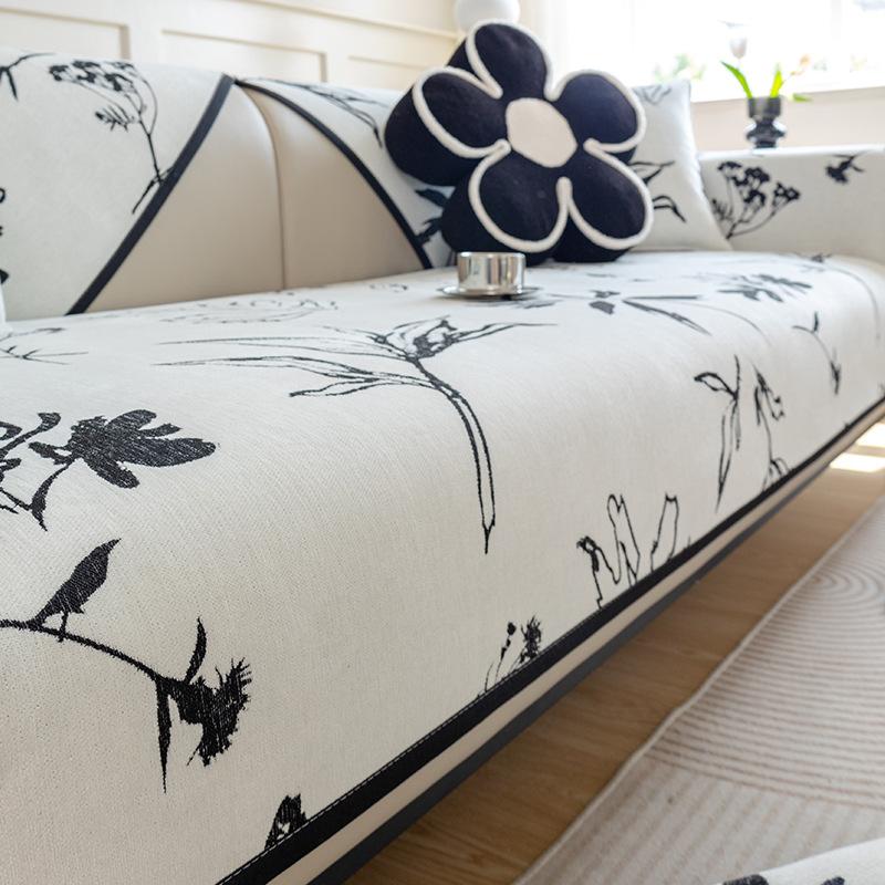 Fehér jacquard zsenília kanapészőnyeg puha Four Seasons univerzális csúszásmentes kanapéhuzat Otthoni nappali dekoráció kínai párna