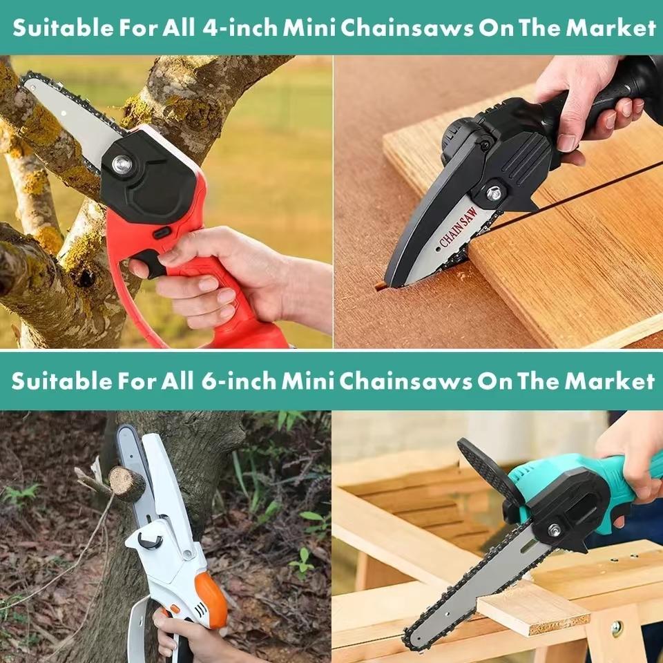 Electric ChainSaws Chains Guide Plate Mini Steel Chainsaw Chain Garden Tools Accessory Blade Replacement Set 4 Inch 6 Inch