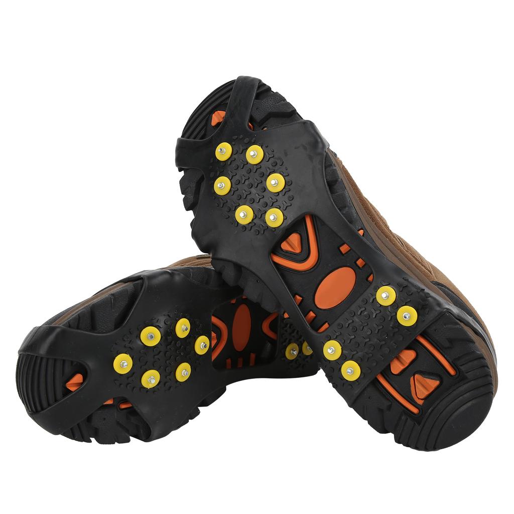 10 Studs AntiSkid Snow Ice Climbing Shoe Spikes Ice Grips Cleats Crampons Shoes Cover(Crampon Nonslip Shoe Cover M )