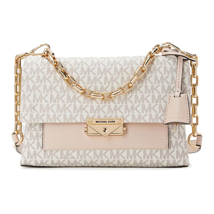 

Michael Kors MK Cece Color Block Chain Flap Leather Crossbody Shoulder Bag Women bags White Pink 30T9G0EL2B173 Basic Set (Bag+Dust Bag)