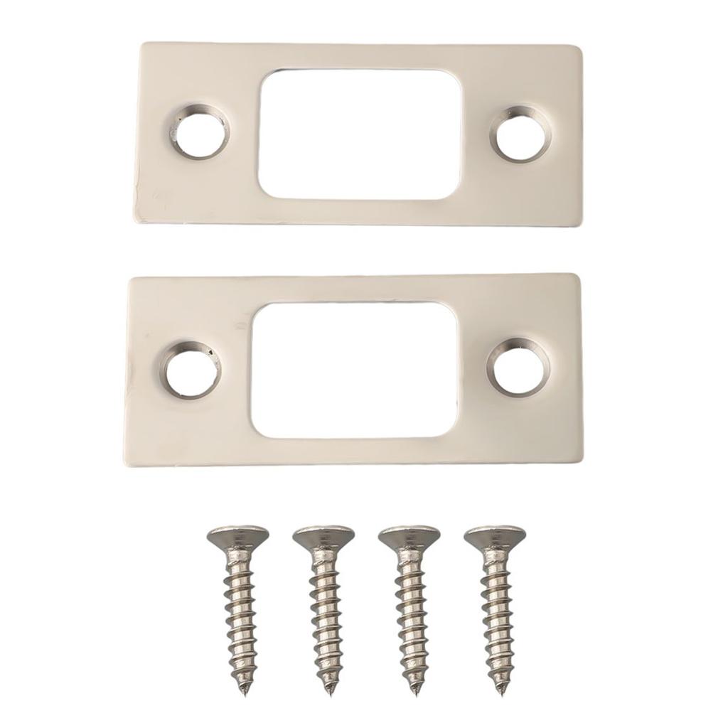 6pcs Door Backplate And M4-20 Screws Lock Deadbolt Strike Plates 2pcs Strike Plate Door Backplate Stainless Steel Doors Hardware