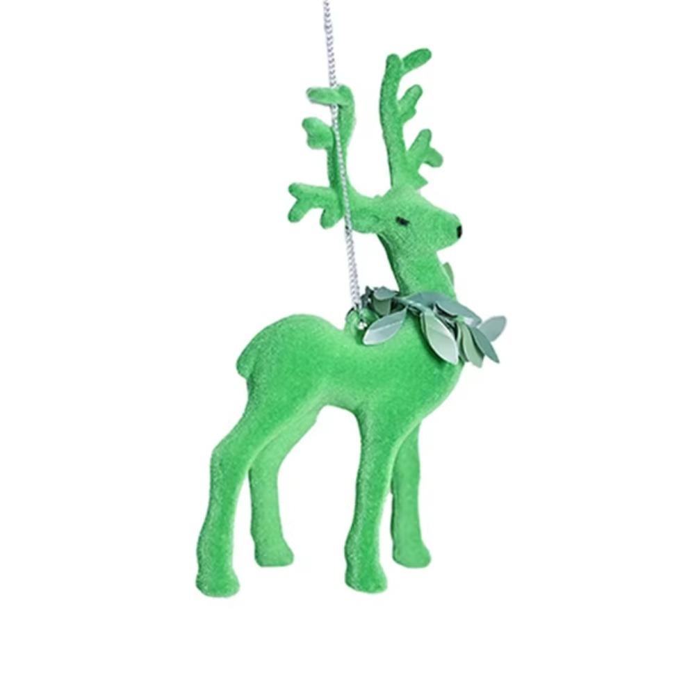 Cute Christmas Wreath Plush Reindeer Flocking Xmas Tree Hanging Ornaments  Home Xmas Decoration