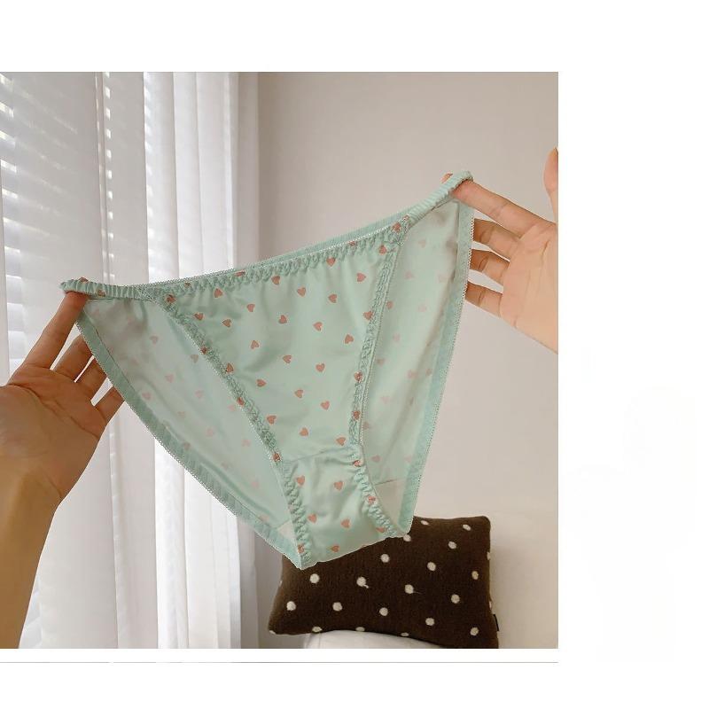 Women's Summer Sexy Leopard Print Breathable Ribbon High Split Cotton Crotch Low Waisted Briefs