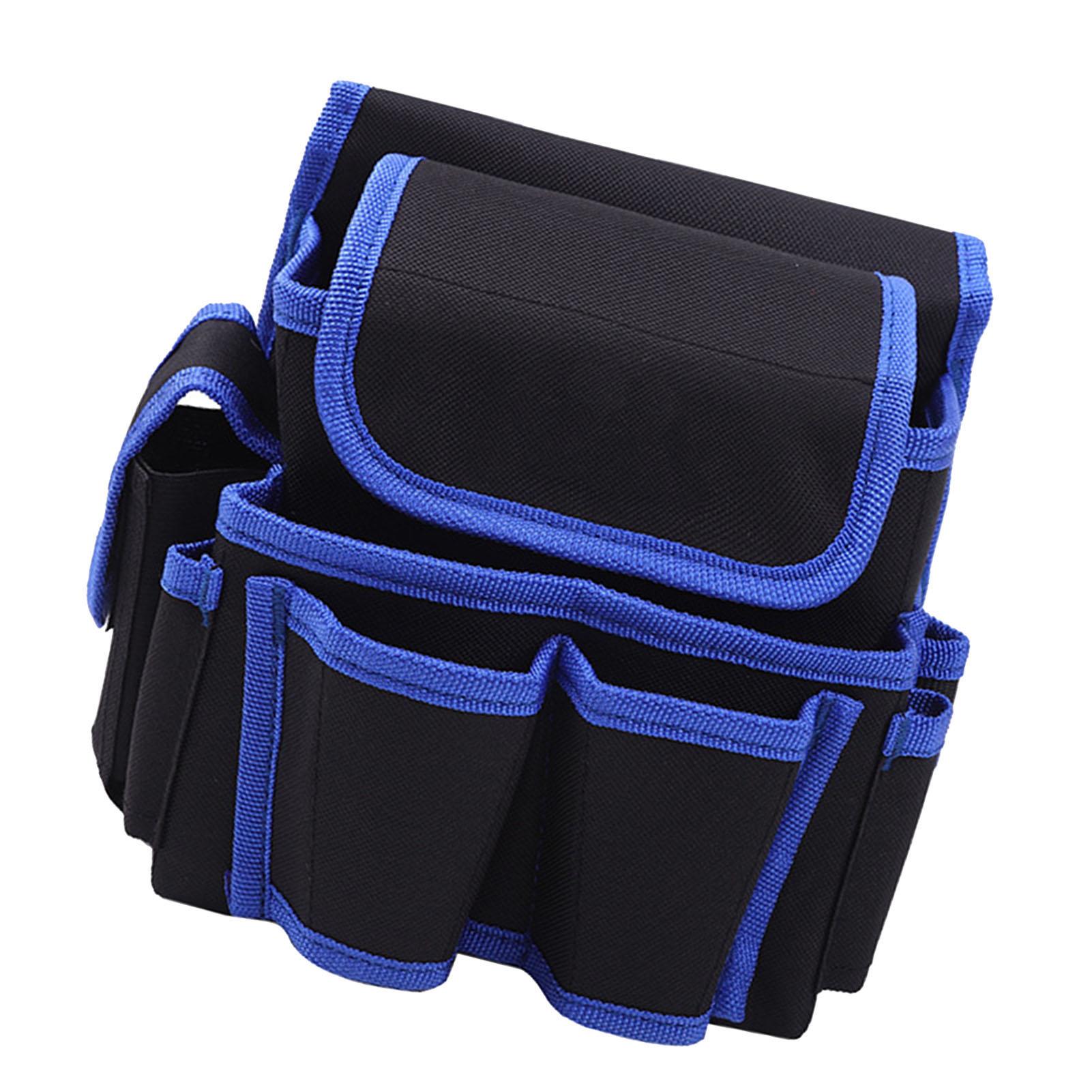 

Поясная сумка для инструментов Водонепроницаемая ткань Оксфорд Многофункциональные карманы на ремне Сумка для электрика Синяя