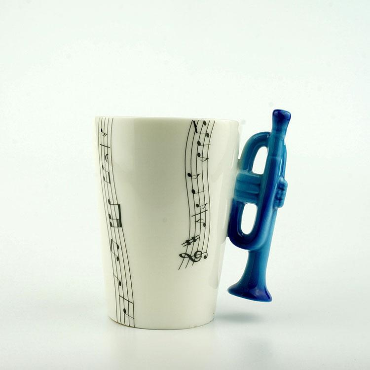 Ceramic Musical Instrument Orchid Trumpet Music Cup Breakfast Cup Water Cup Gift Cup