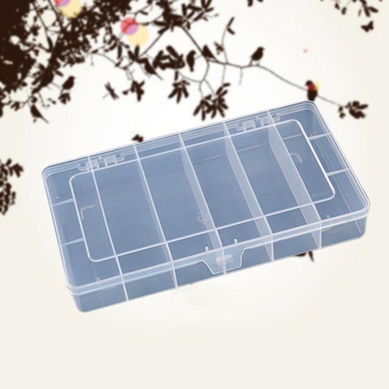 6 Grids Plastic Organizer Box with Dividers Craft Organizer Plastic Jewelry Organizer Box Small Parts Container Box