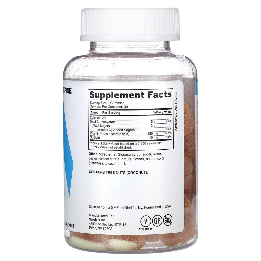 Swolverine, Vitamin C, 60 gummies