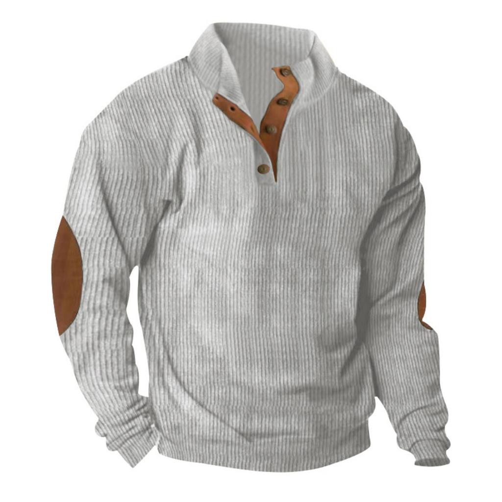 Herren Outdoor Kord Casual Stehkragen Langarm Sweatshirt Sportjacken