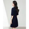 Elegant Denim V-Neck Short Sleeve Dress