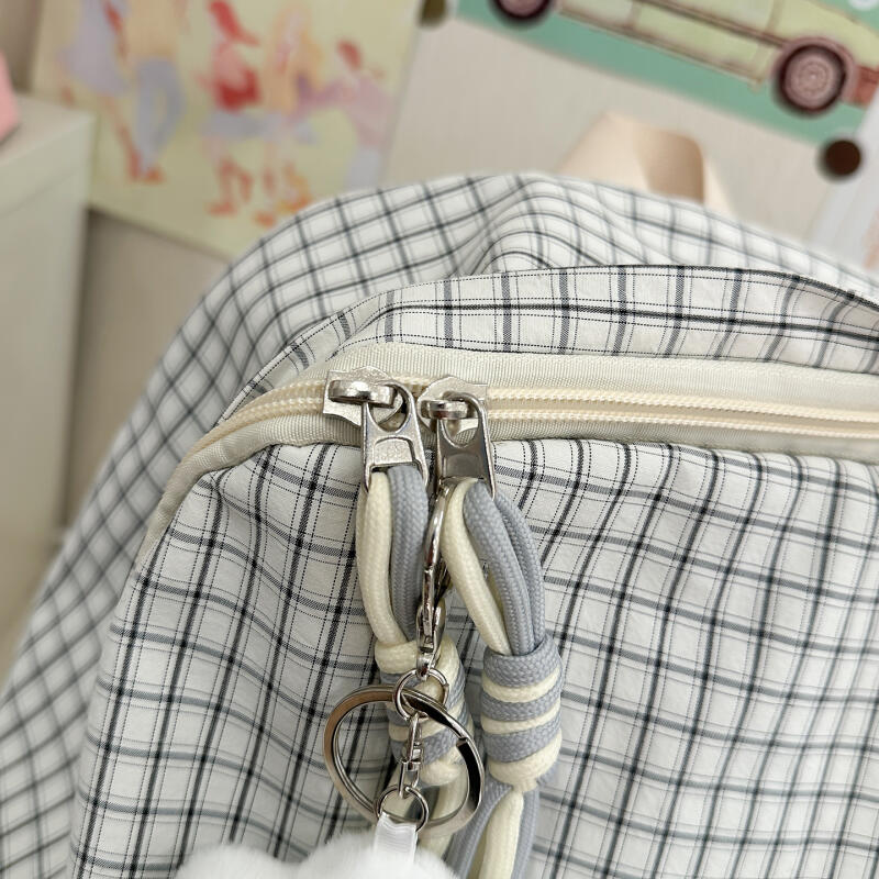 Student Schoolbag Women's Lightweight Water-repellent Plaid Backpack Travel Backpack