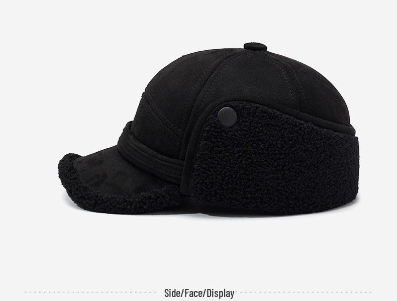 Men's Warm Lei Feng Hat: Velvet, Ear Protection, Outdoor Leisure, for Dad and Elderly, Thickened for Autumn and Winter