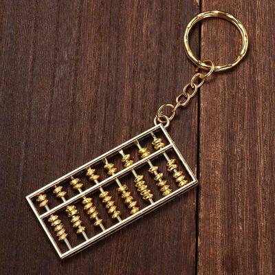 Creative Crafts Alloy Abacus Pendant Removable Gold-plated Abacus Keychain Fortune-attracting Calculator Ornament Tourism Gift