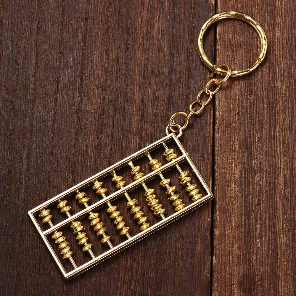 Creative Crafts Alloy Abacus Pendant Removable Fortune-attracting Abacus Keychain Gold-plated Calculator Ornament Home Decor