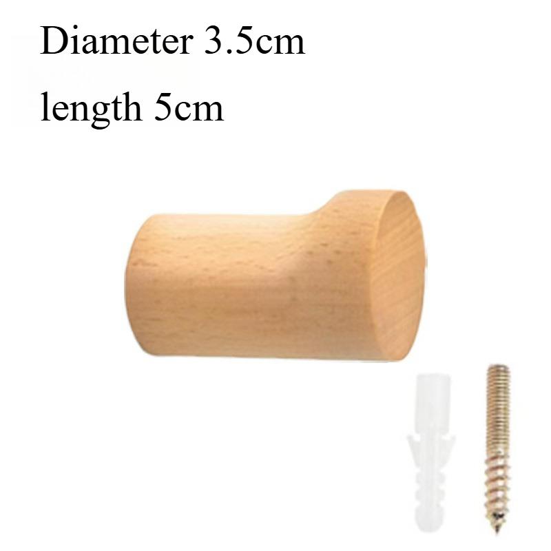 Natural Wood Clothes Hanger Wall Mounted Coat Hook Decorative Key Holder Hat Scarf Handbag Storage Hanger Bathroom Rack