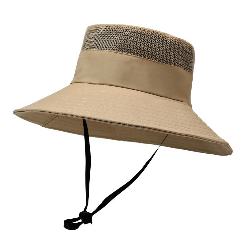 Bucket hat summer sun protection sun hat men's outdoor mountaineering fishing hat face protection neck integrated hat big brim sun hat