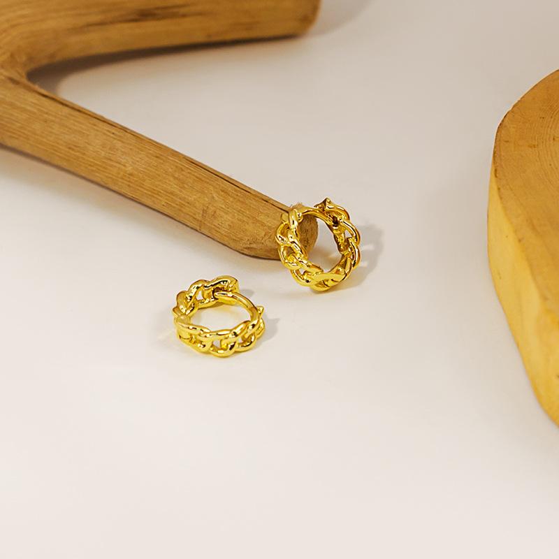 Small Fresh Chain Ear Buckle, Small Short Hollow Chain Stud Earrings, Fashionable And Simple Style Earrings.
