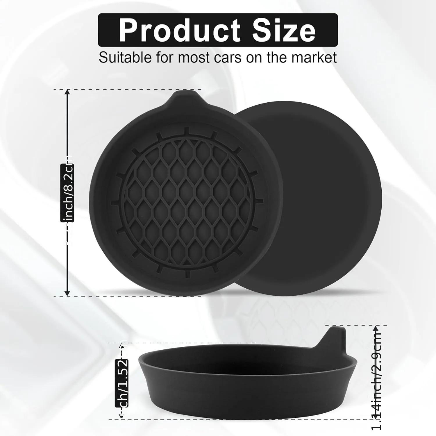 

Car coaster mat silicone coaster insert universal non-slip coaster, car interior men s and women s interior set 4 pieces black