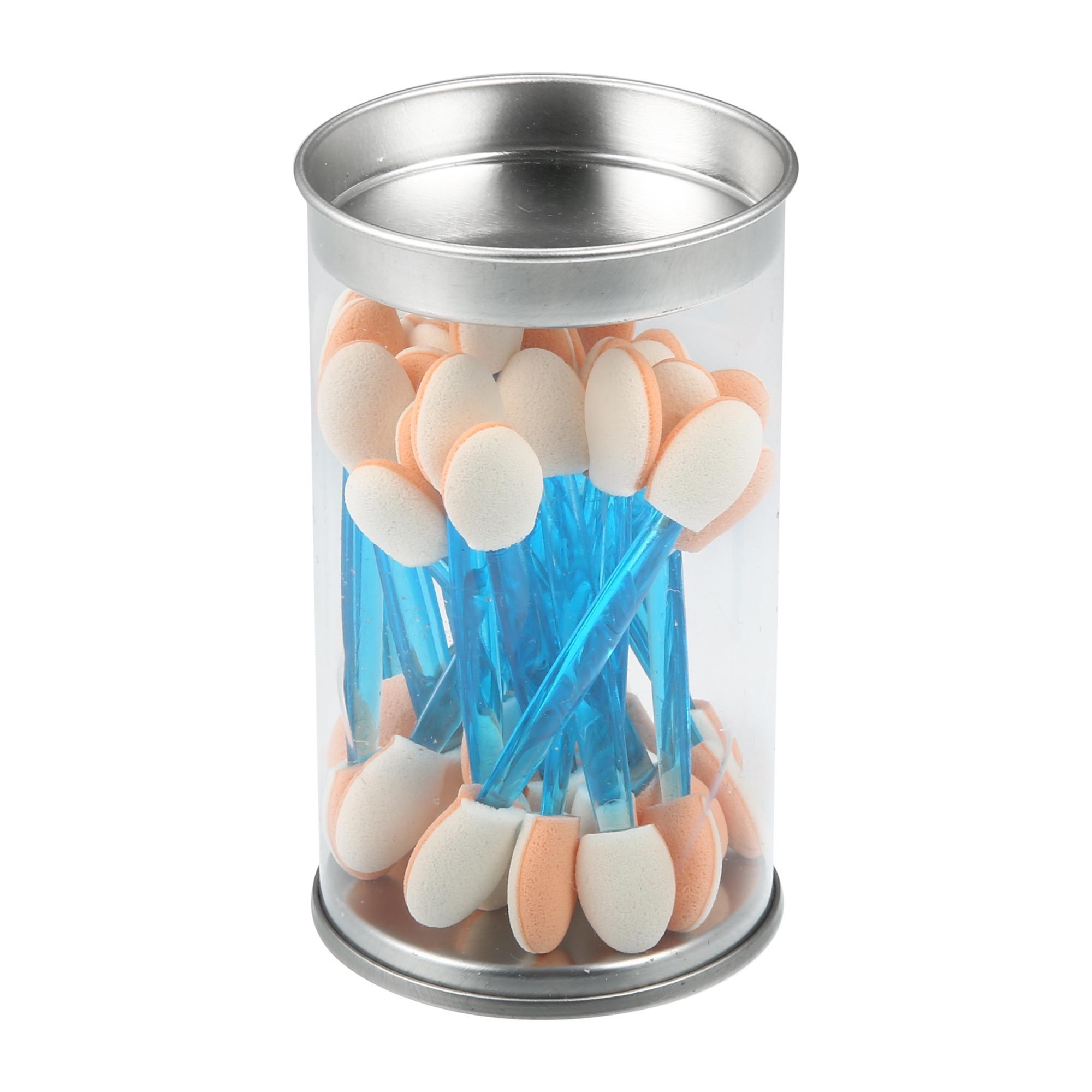 

25 шт., аппликаторы для теней с контейнером для хранения, одноразовая губка для теней, кисть, двусторонние аппликаторы для макияжа глаз LM