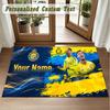 Crystal Velvet Square Rug Custom NameCristiano Ronaldo Pattern Non Slip Home Floor Decor Rug